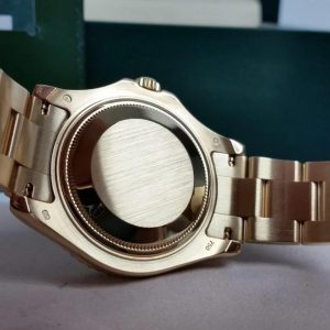 Rolex Yacht-Master 40mm Solid 18k Yellow Gold Blue Dial Engraved Bezel V-Serial 2019 RSC Papers