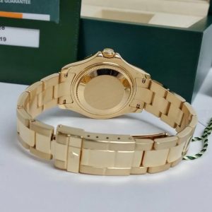 Rolex Yacht-Master 40mm Solid 18k Yellow Gold Blue Dial Engraved Bezel V-Serial 2019 RSC Papers