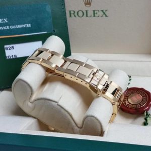 Rolex Yacht-Master 40mm Solid 18k Yellow Gold Blue Dial Engraved Bezel V-Serial 2019 RSC Papers