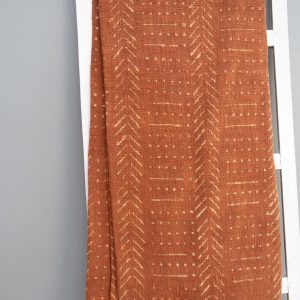 Rustic Charm Handcrafted Mud Cloth Cotton Blanket with Intricate Block Prints, Fringes, and Tassels