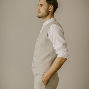 Rustic Elegance Linen Trousers for Men – Smart Casual, Wedding-Ready