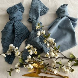 Rustic Elegance Olive Green Boho Cheesecloth Napkins for Unforgettable Weddings and Farm-to-Table Gatherings