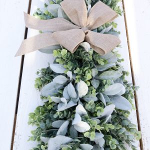 Rustic Farmhouse Charm Lambs Ear and Eucalyptus Swag for Year-Round Greenery