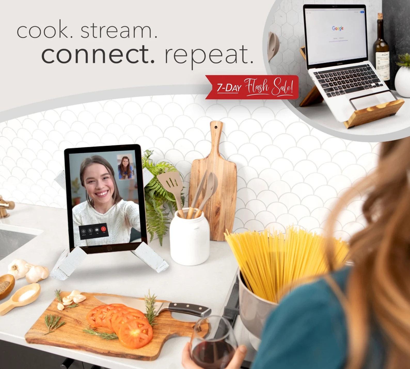 Rustic Farmhouse Cookbook Stand Display Your Recipes, Photos, and iPad in Style - Image 2