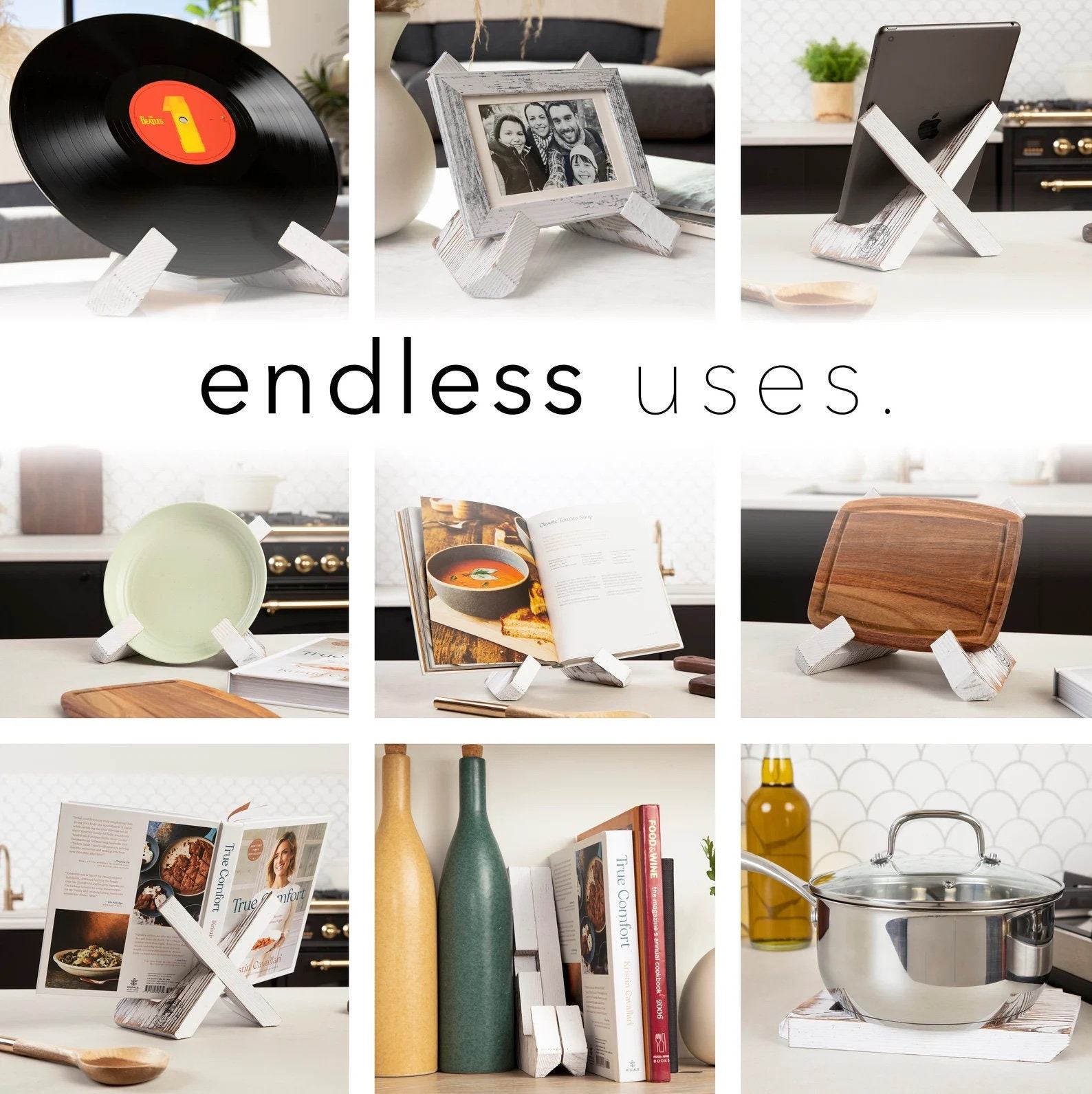 Rustic Farmhouse Cookbook Stand Display Your Recipes, Photos, and iPad in Style