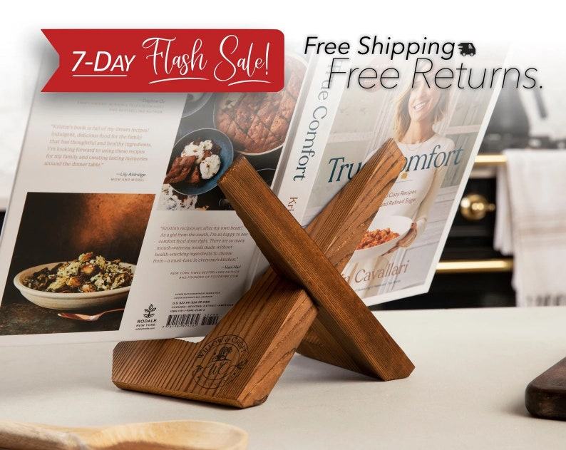 Rustic Farmhouse Cookbook Stand Display Your Recipes, Photos, and iPad in Style