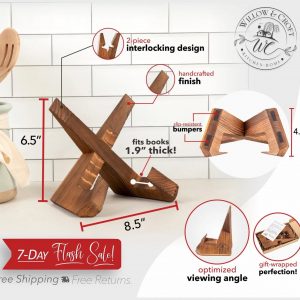 Rustic Farmhouse Cookbook Stand Display Your Recipes, Photos, and iPad in Style