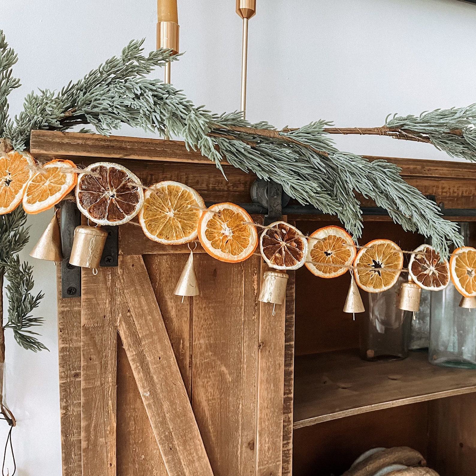 Rustic Garland Dried Orange & Lemon Garland with Natural Twine for Primitive, Minimalist, and Cottage Core Decor