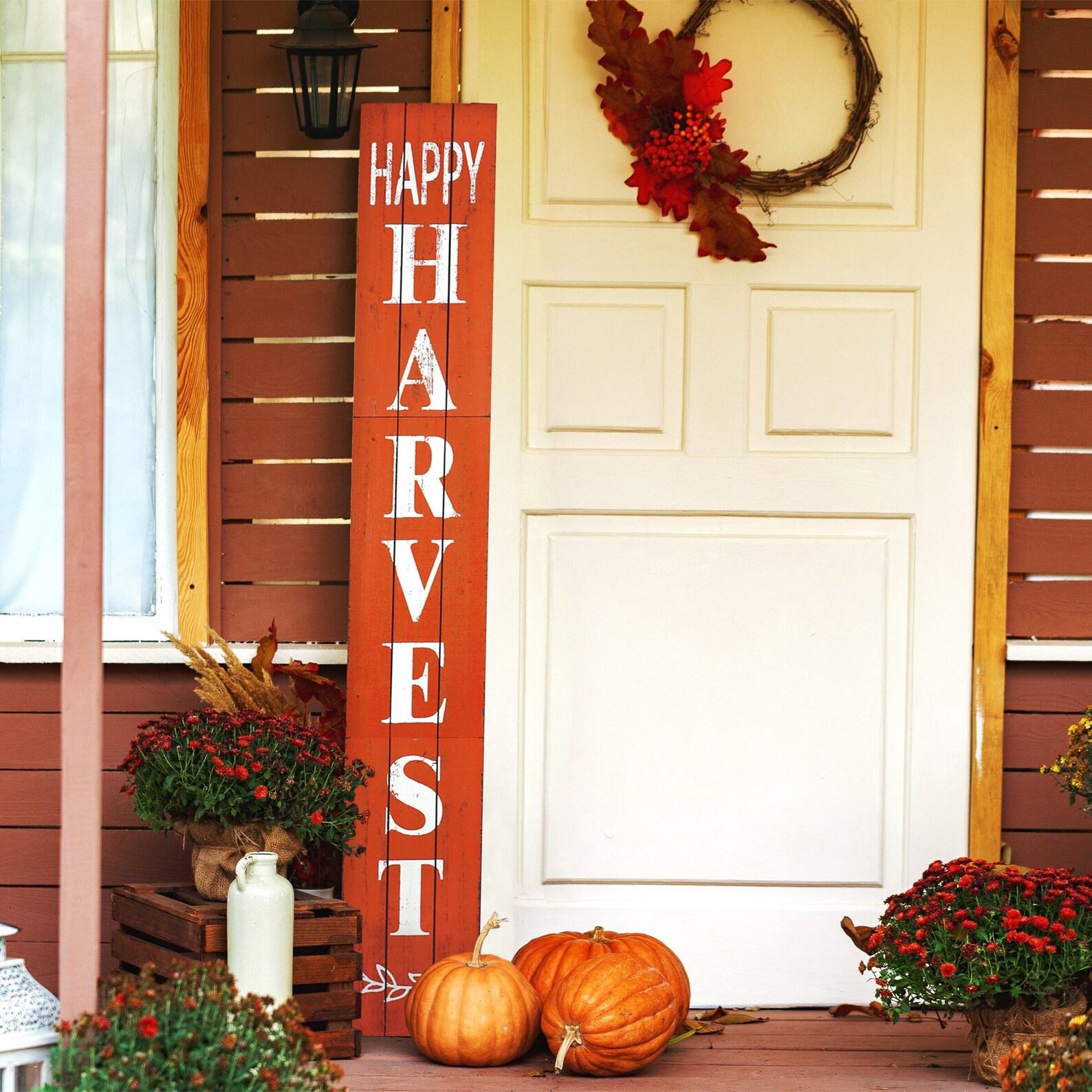 Rustic Harvest Welcome Sign 6ft Vertical Porch Decor for a Warm Greeting