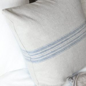 Rustic Linen Pillowcase Duo Blue Striped Elegance for Your Home