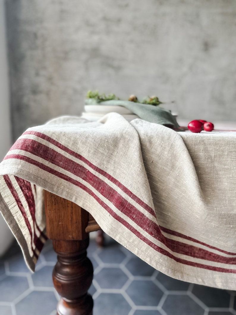 Rustic Linen Tablecloth Elevate Your Dining with Natural Charm