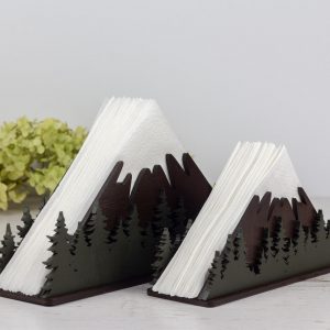 Rustic Mountainscape Wooden Napkin Holder Elevate Your Tabletop with Nature’s Charm