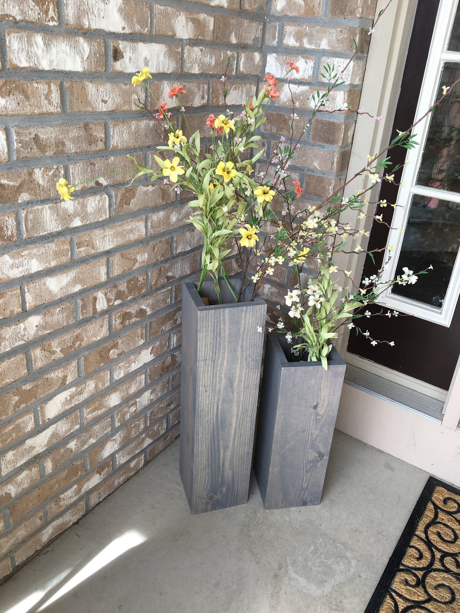 Rustic Reclaimed Wood Porch Vases Welcome Home with Farmhouse Charm - Image 4