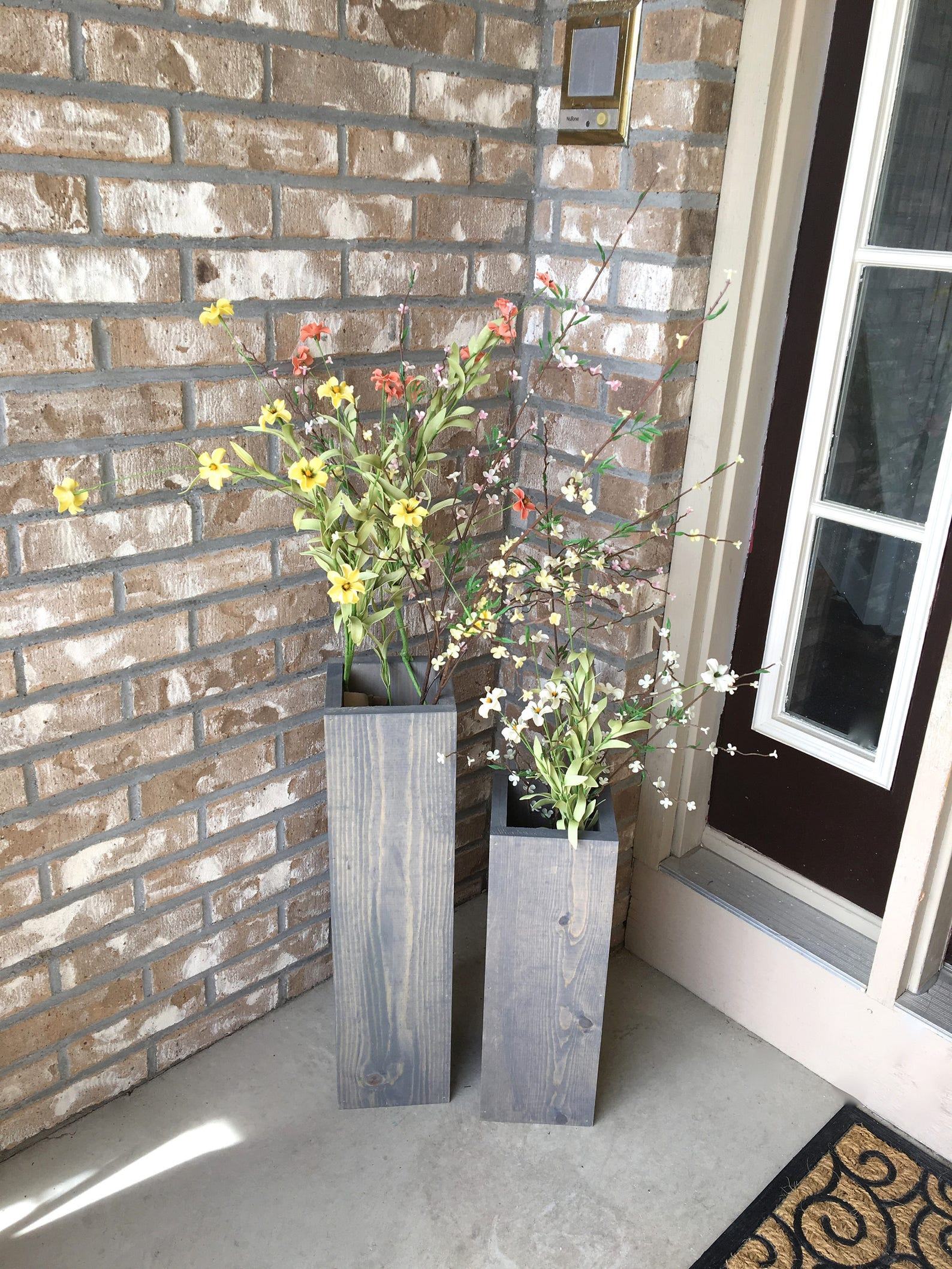 Rustic Reclaimed Wood Porch Vases Welcome Home with Farmhouse Charm - Image 3