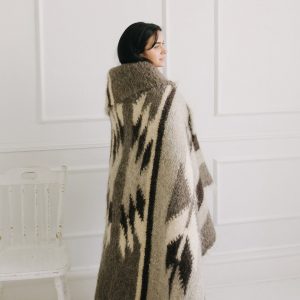 Rustic Ukrainian Lizhnyk Wool Throw Blanket Cozy Warmth for Your Bed
