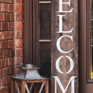 Rustic Vertical Welcome Sign Elevate Your Entryway with Timeless Charm