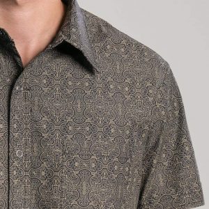 Sacred Geometry Shipibo Men’s Button-Up Psychedelic Fashion for the Modern Mystic