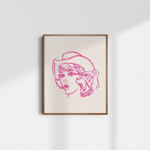 Saddle Up with Glam Cowgirl A Gicle Masterpiece for Western Wall Art Aficionados