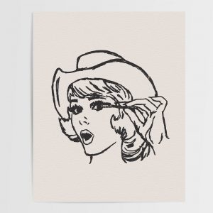 Saddle Up with Glam Cowgirl A Gicle Masterpiece for Western Wall Art Aficionados
