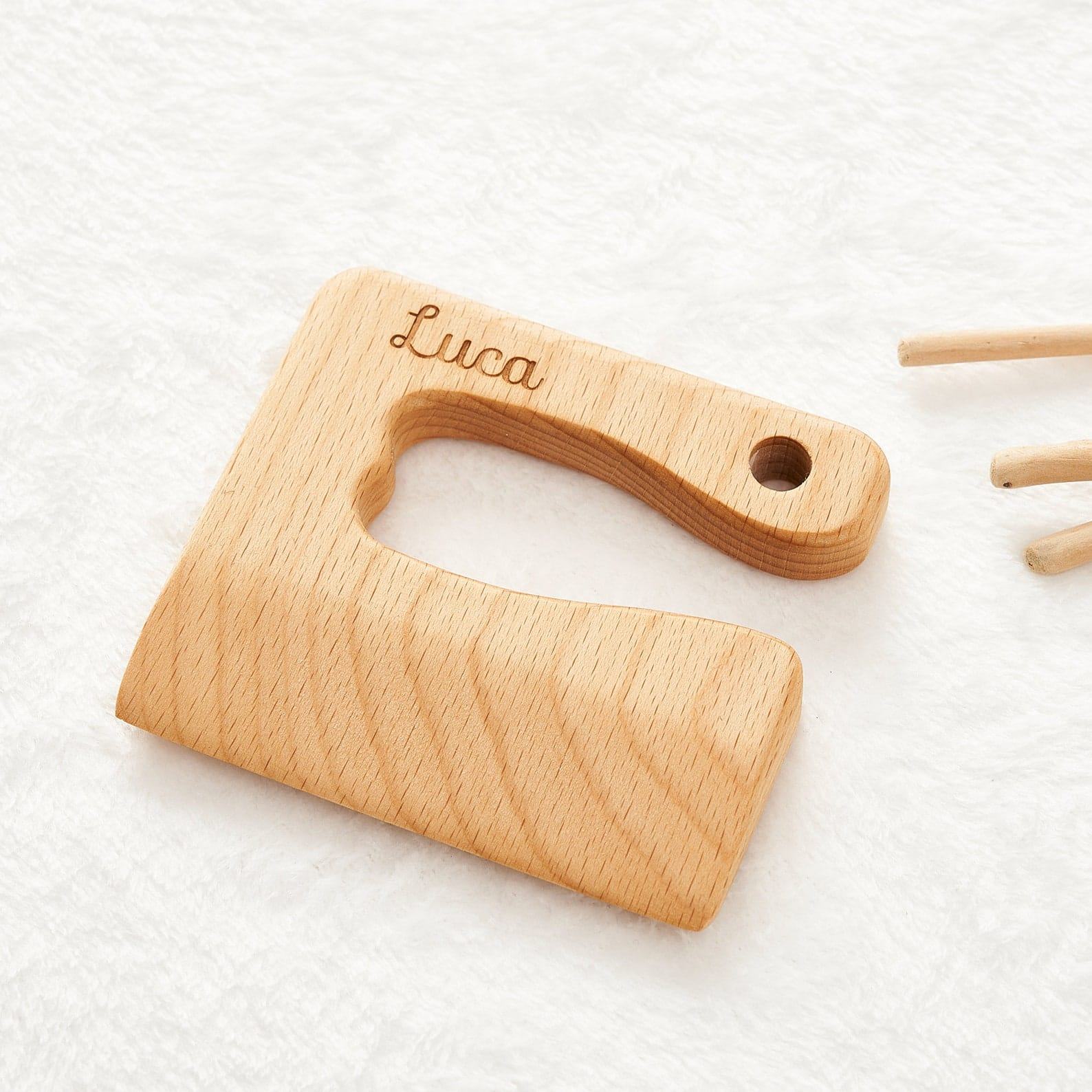 SafeStart Wooden Knife  Montessori Toddler Kitchen Tool – First Birthday Present