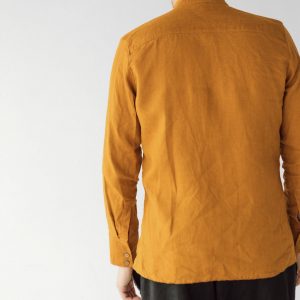 Saffron Linen Band Collar Shirt A Timeless Classic for Elegant Occasions