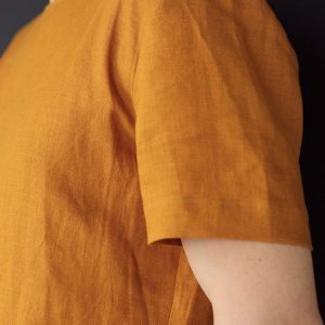 Saffron Linen T-Shirt Elevate Your Summer Style with Comfort and Style