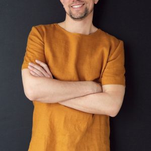 Saffron Linen T-Shirt Elevate Your Summer Style with Comfort and Style