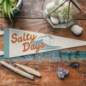 Salty Days Felt Pennant Vintage Surf Vibes for Your Beachy Abode
