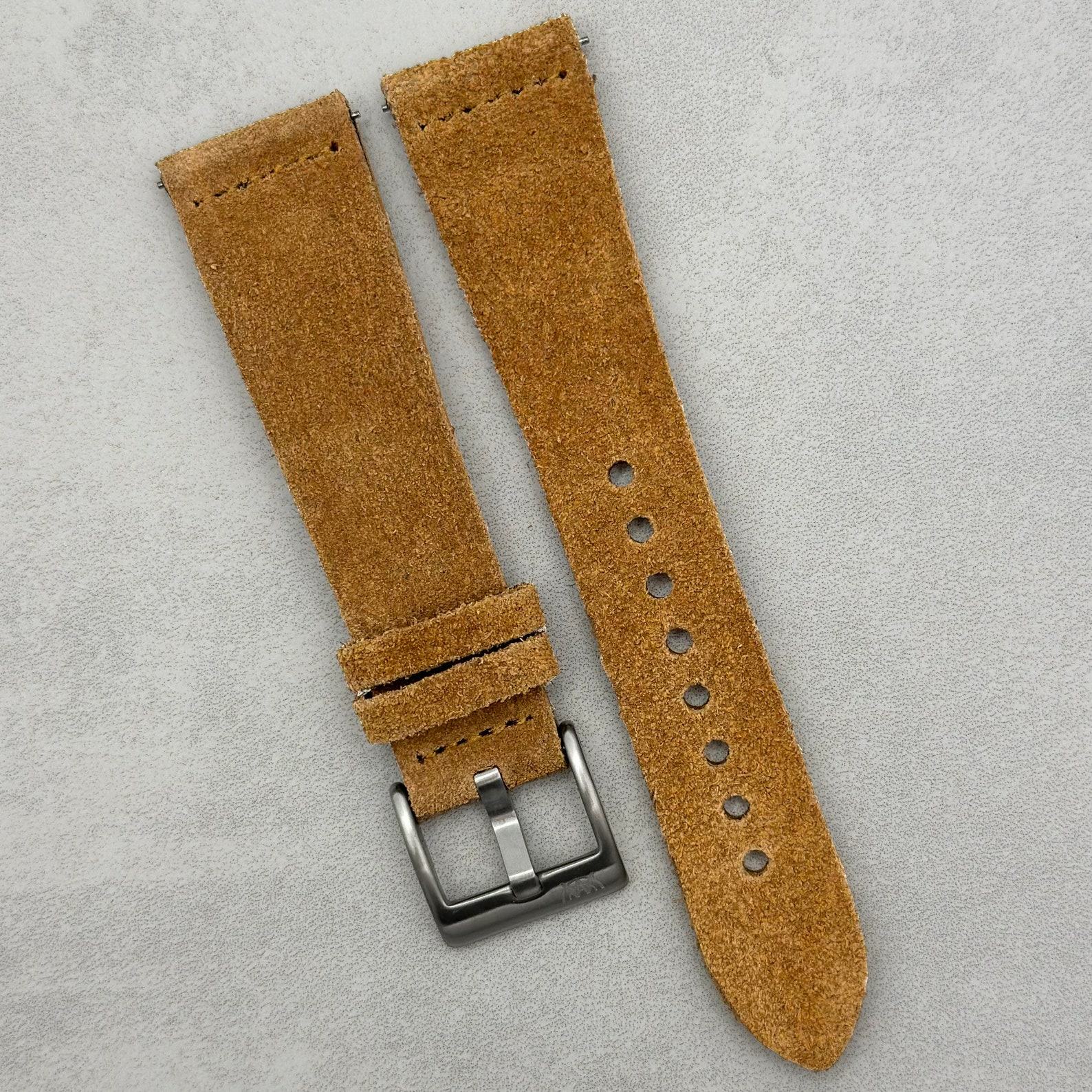 Sand Tan Suede Watch Strap Elevate Your Timepiece with Comfort and Style