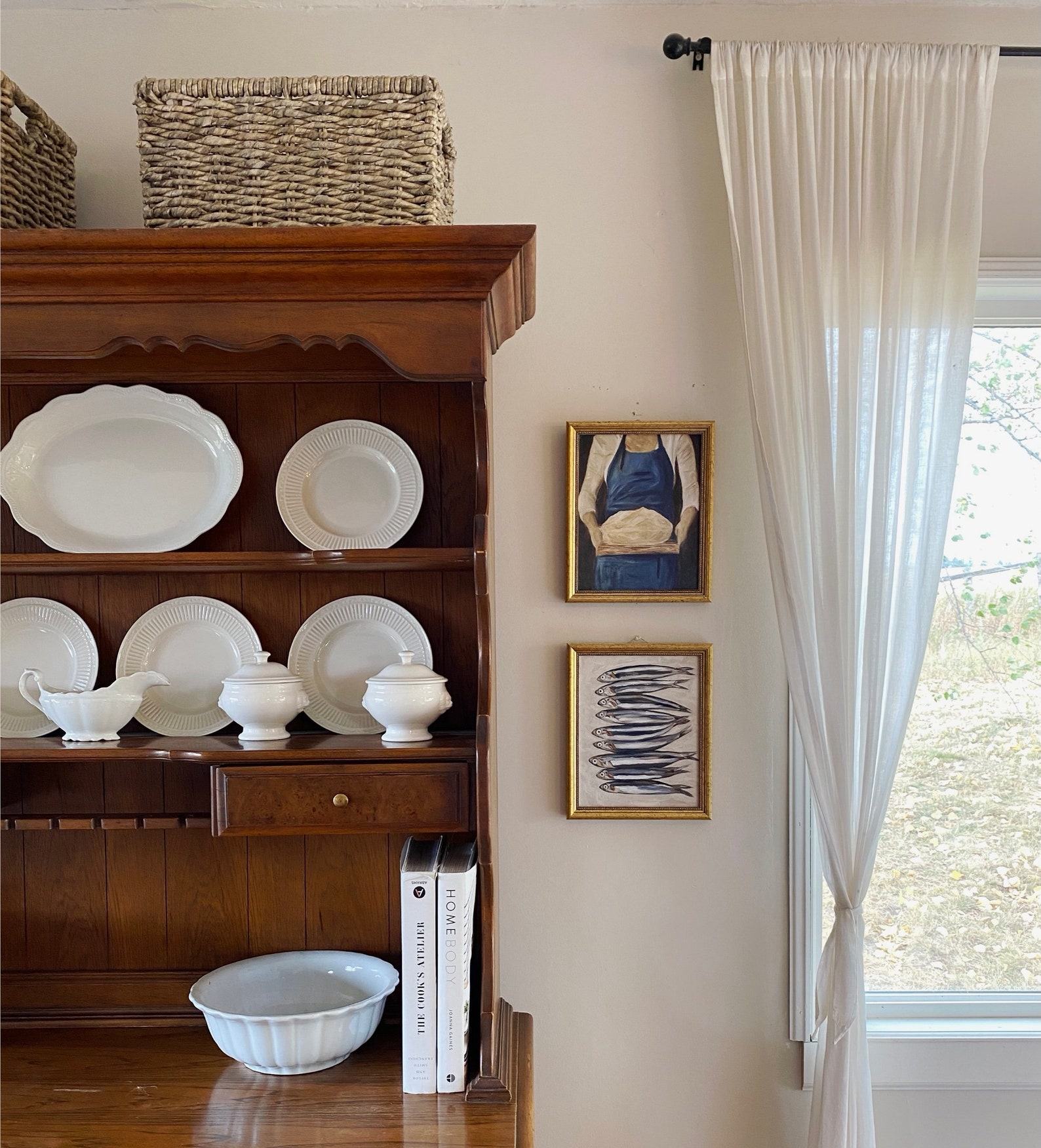 Sardines Art Print Unframed Oil Painting Still Life of Sardines for French Kitchen or Restaurant Fish Decor - Image 3