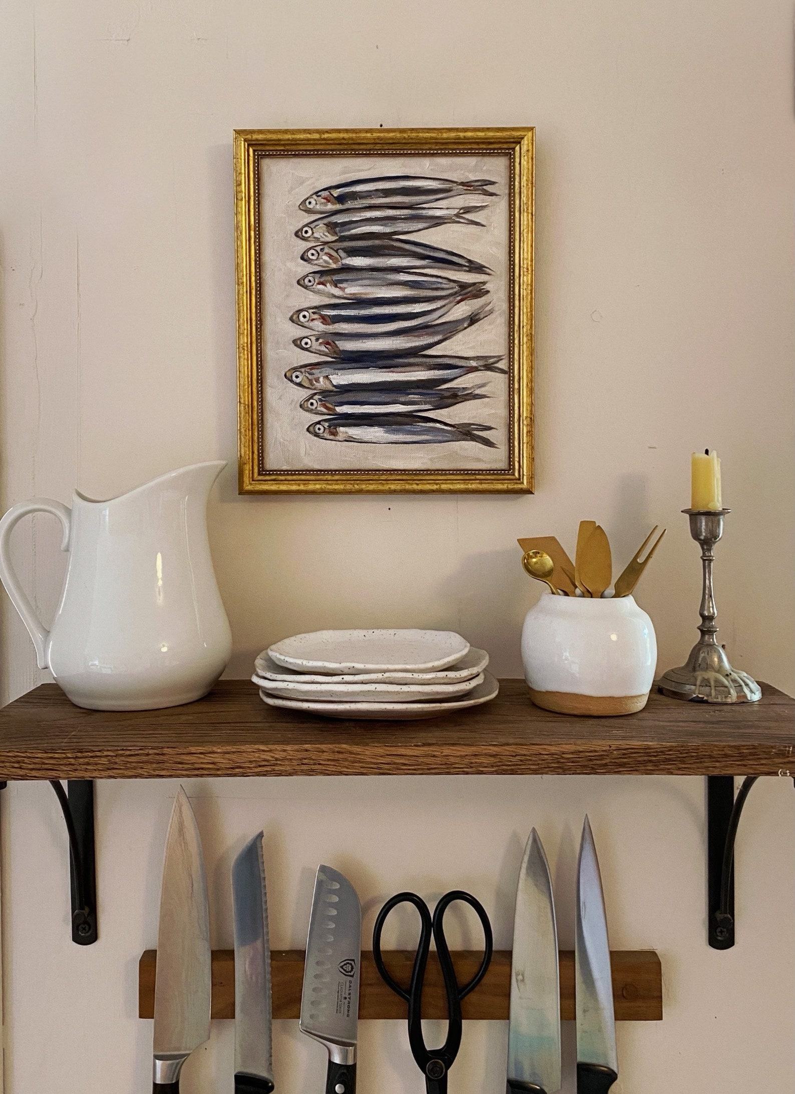 Sardines Art Print Unframed Oil Painting Still Life of Sardines for French Kitchen or Restaurant Fish Decor - Image 4