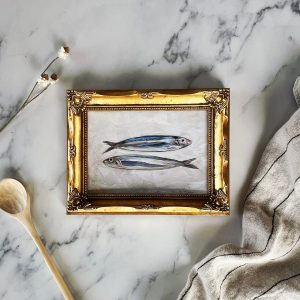 Sardines II Captivating Oil Painting Print for Culinary Ambiance