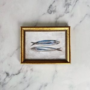 Sardines II Captivating Oil Painting Print for Culinary Ambiance