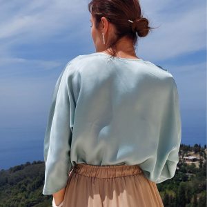 Satin-Soft Draped Blouse Elevate Your Summer Style with Grace and Elegance
