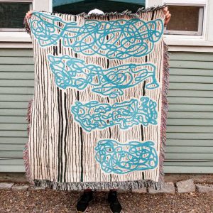 Scribble Pattern Woven Throw Blanket Abstract Art for Your Home