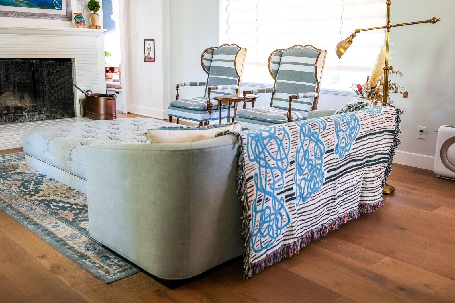 Scribble Pattern Woven Throw Blanket Abstract Art for Your Home - Image 5