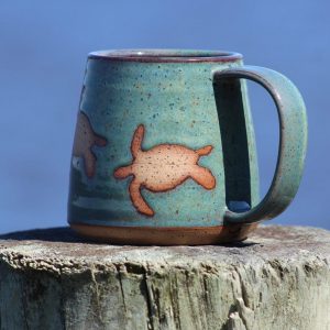 Sea Turtle Sanctuary A Handmade Pottery Mug for Ocean Conservationists