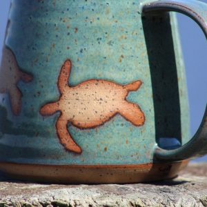 Sea Turtle Sanctuary A Handmade Pottery Mug for Ocean Conservationists