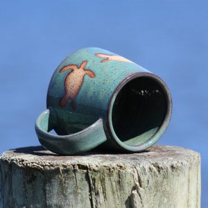 Sea Turtle Sanctuary A Handmade Pottery Mug for Ocean Conservationists