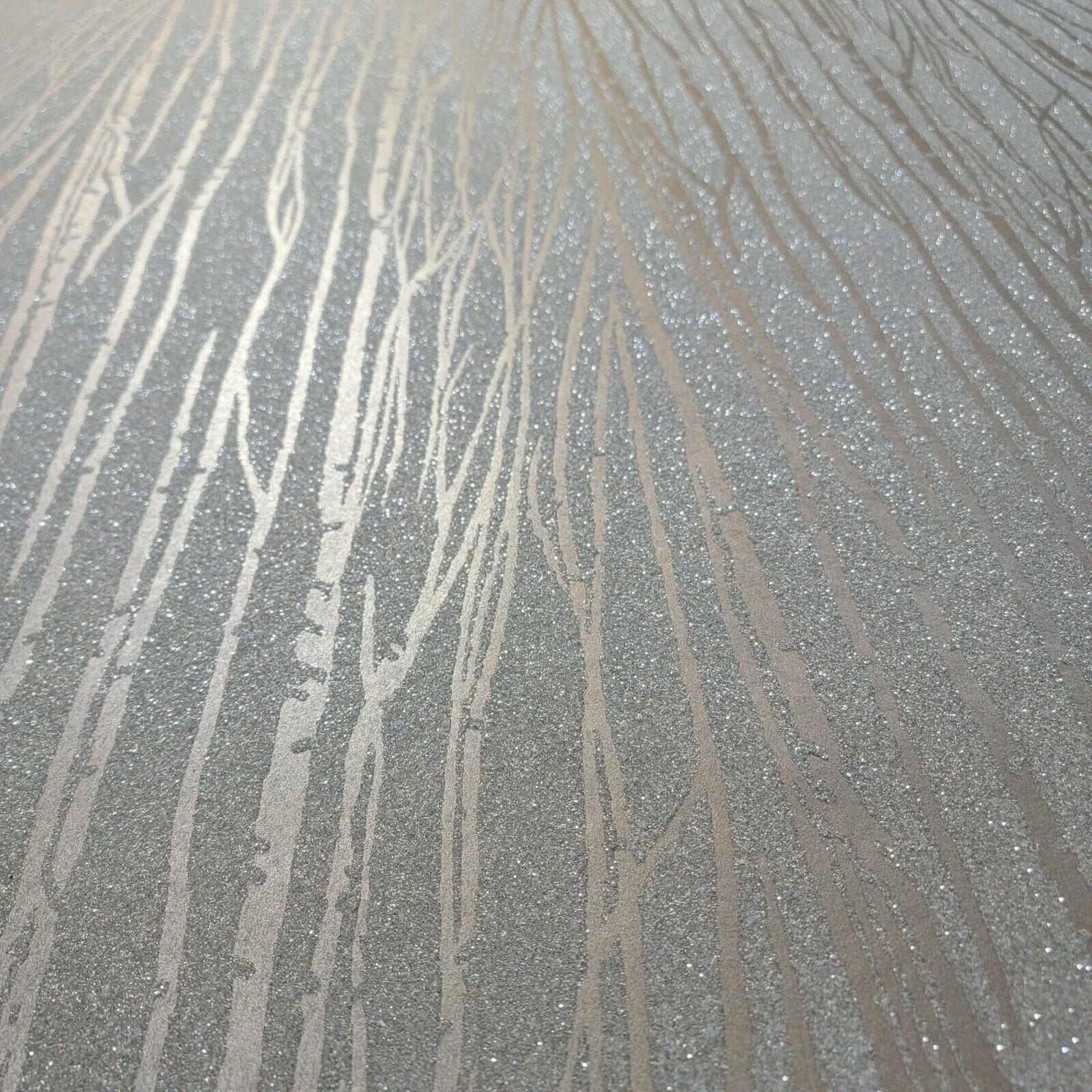 Shimmering Bronze Zebra Lines Elevate Your Walls with 3D Sparkle Glitter Wallpaper