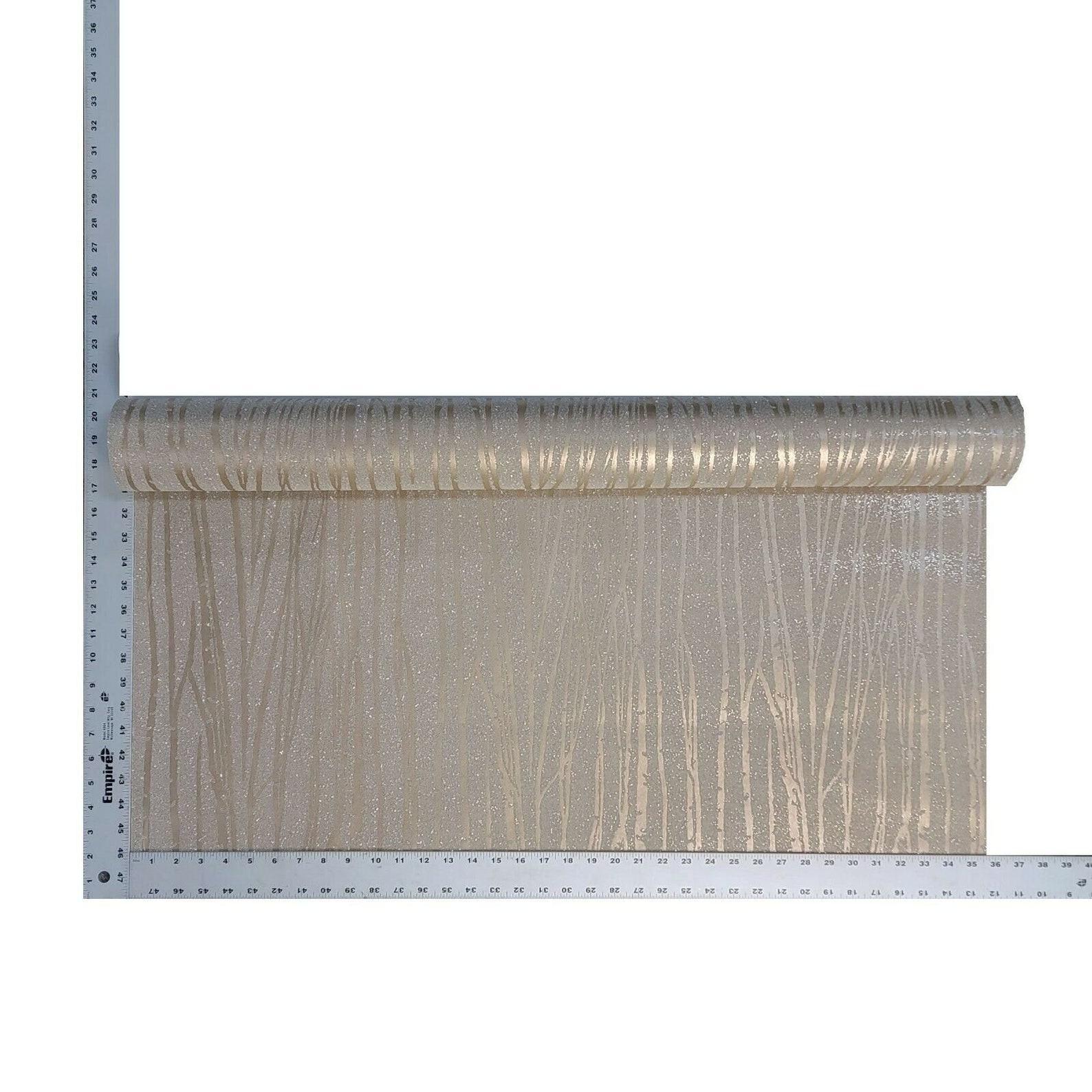 Shimmering Bronze Zebra Lines Elevate Your Walls with 3D Sparkle Glitter Wallpaper