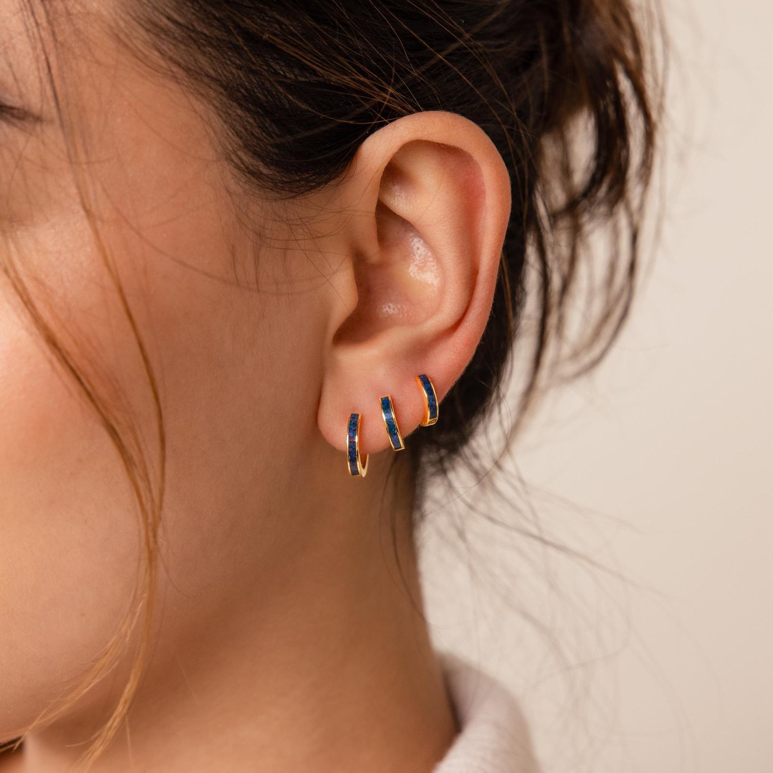 Shimmering Opal Huggies Embrace the Iridescent Charm of Caitlyn Minimalist