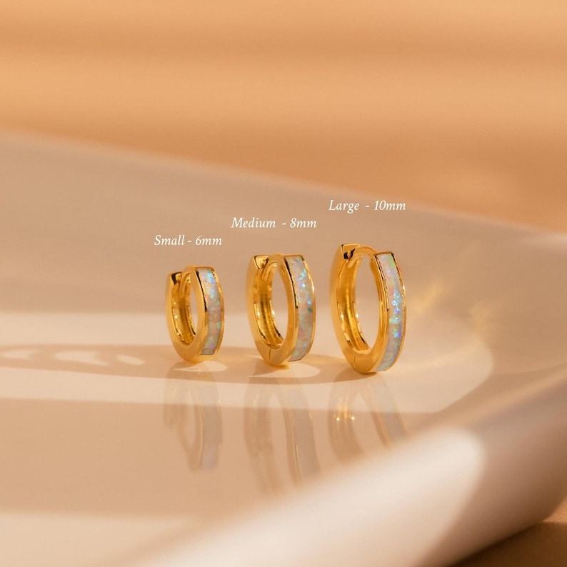 Shimmering Opal Huggies Embrace the Iridescent Charm of Caitlyn Minimalist