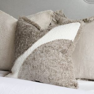 Sienna Grey and Cream Fringed Cushion Elevate Your Home Decor with Comfort and Style