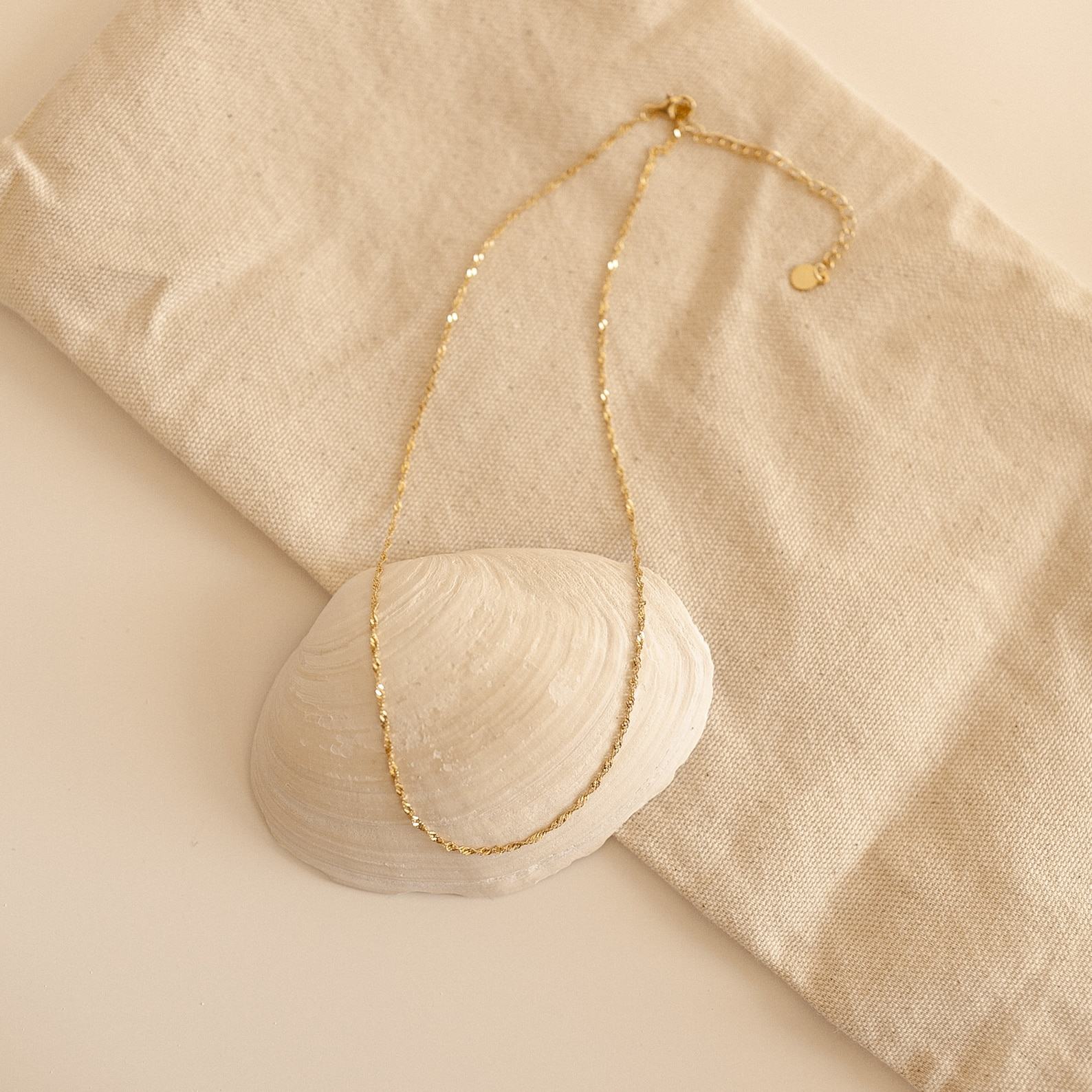 Singapore Necklace Minimalist Layering Necklace in Gold and Sterling Silver by Caitlyn Minimalist (NR021)