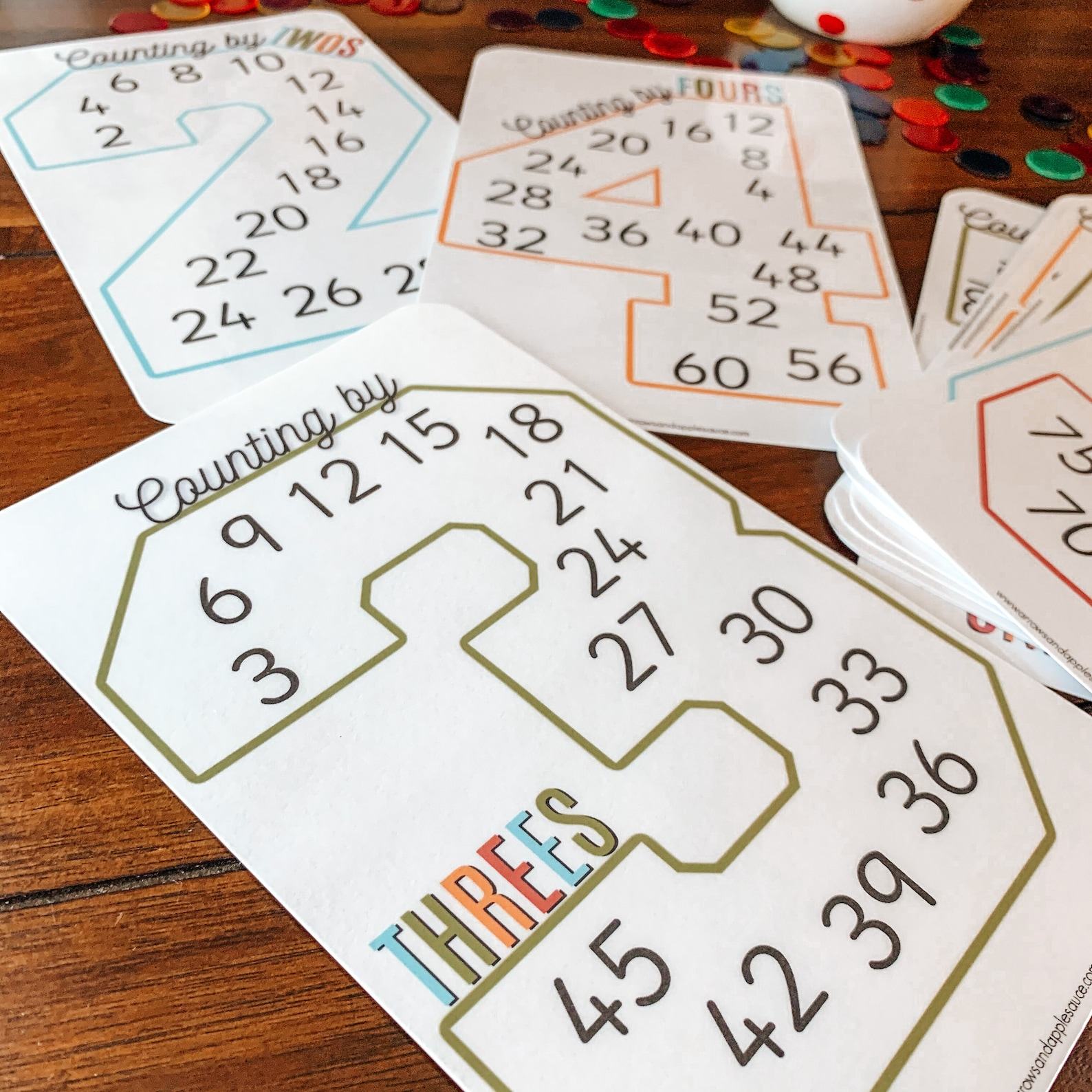 Skip Counting Cards Printable Multiplication Practice for Homeschool and Classroom Math