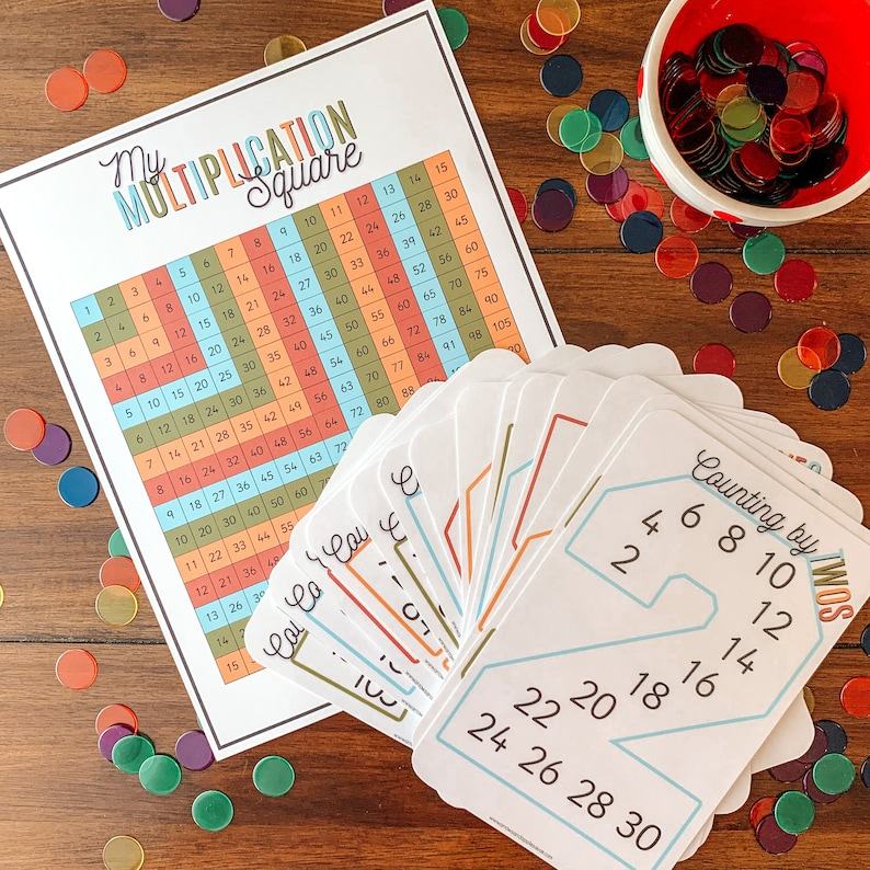 Skip Counting Cards Printable Multiplication Practice for Homeschool and Classroom Math
