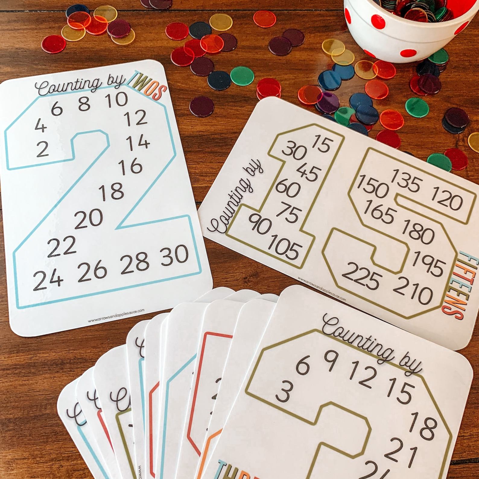 Skip Counting Cards Printable Multiplication Practice for Homeschool and Classroom Math