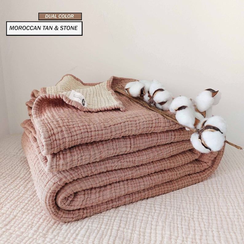 Snuggle Up in Serenity Organic Muslin Bedcover for Breathable, OEKO-TEX Certified Comfort