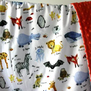 Snuggle Up with Cozy ABCs Embark on a Dreamy Learning Adventure with Our Orange Minky Baby Blanket